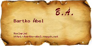Bartko Ábel névjegykártya