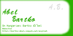 abel bartko business card